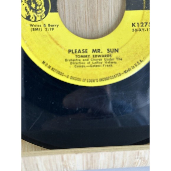 TOMMY EDWARDS 45 PLEASE MR. SUN / THE MORNING SIDE OF THE MOUNTAIN MGM 1959 7" - Picture 6 of 12